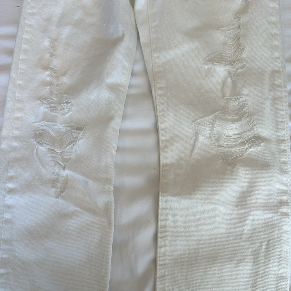 Women’s New 501 Levi’s Original/Straight Leg/Button Fly/High Rise/White/27x30 - Picture 5 of 7